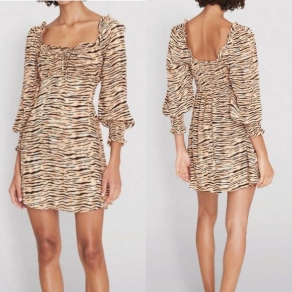 Faithful the Brand Ira Tiger Print Mini Dress SIZE 6 - Picture 1 of 7